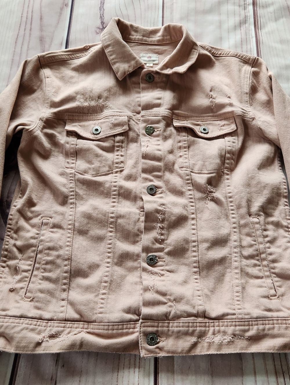 AG Adriano Goldschmied "Nancy" Denim Trucker Jacket Dusty Pink | Women's Size M - Picture 3 of 10
